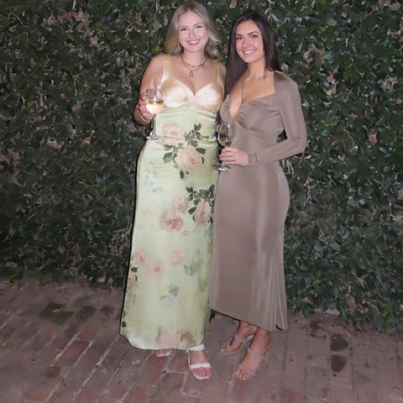 GEISHA DESIGNS Floral Maxi Slip Dress in Light Yellow M - Picture 4 of 12